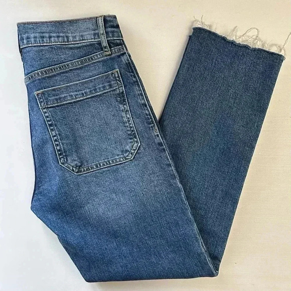 GAP Cheeky Straight Jeans High Rise Mariner Medium Indigo Blue Size  25 - Picture 12 of 15